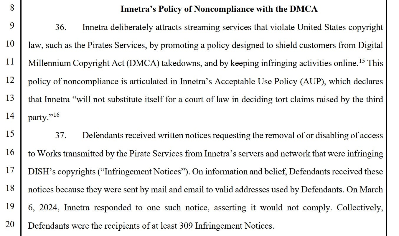 dish dmca