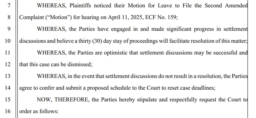 potential settlement