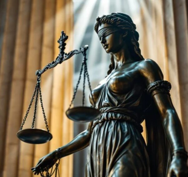 image of a blindfolded justice