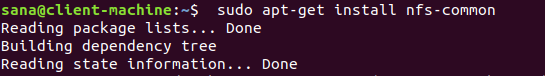 Install nfs common package