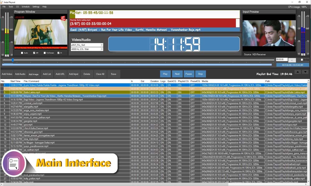 Insta-Playout-Main-Interface